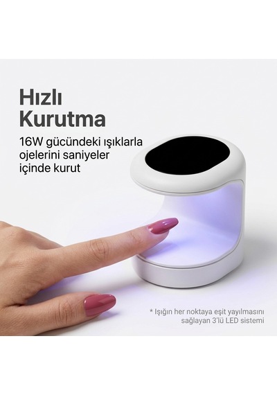 Mini Profesyonel Kalıcı Oje Kurutucu - 16w Güçlü Led