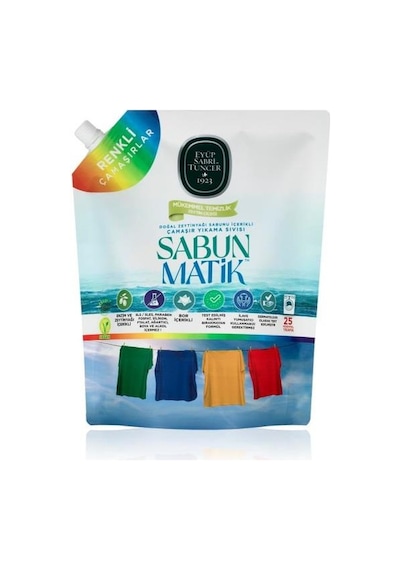 Eyüp Sabri Tuncer Doğal Zeytinyağı İçerikli Renkliler için Çamaşır Yıkama Sıvısı 1500 ML