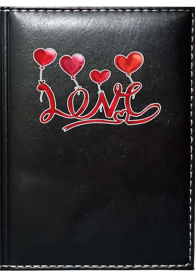 Promosyon Denizi I Love You 5 Görselli Siyah Ruhsat Kabı