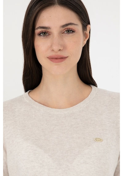 U.S. Polo Assn. Kadın Taş Melanj Basic Bisiklet Yaka Kazak 50288951-VR225