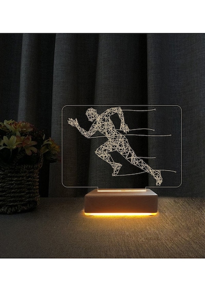 3d Sprinter Koşucu Tasarımlı 3d Led Masa Lambası Doğum Günü Hediyesi Lamba Olimpiyat Maraton Koşucu