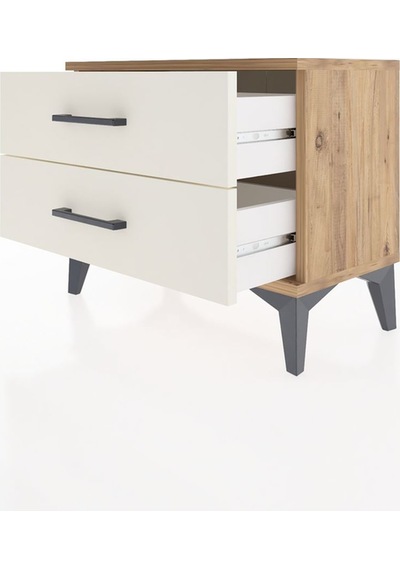 Arges Komodin 2 Çekmeceli 60x30x48 Çam-aytaşı Çam