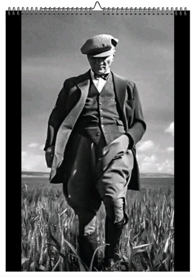 Mustafa Kemal Atatürk Fotoğraf Kağıdına Baskılı Poster Spiralli Ve Askılı 6 Sayfa