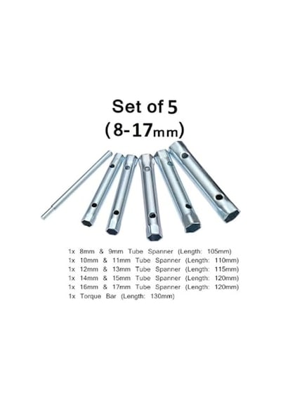 T Kollu Buji Boru Anahtar Seti Kovan Tipi Borulu Lokma Takımı 8-17mm Kollu Set 6 Parçalı