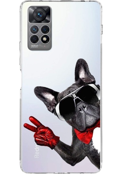 Xiaomi Redmi Note 11s İle Uyumlu 1mm Slim Fit Köpek 2 050e Baskılı Şeffaf Kılıf