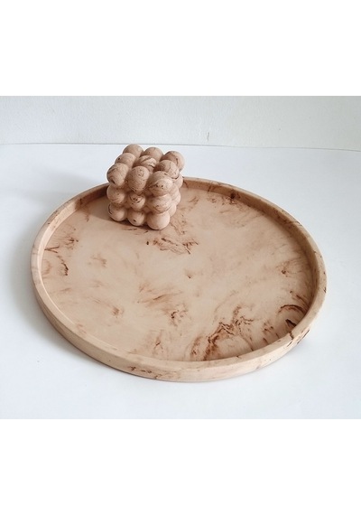 Marble Mermer Desenli Dekoratif Beton Büyük Boy Organizer Tepsi Gri