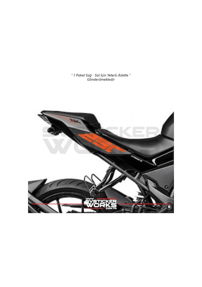 Cfmoto 250nk Sticker Arka Kuyruk Üzeri Sağ Sol 250 Yazısı Turuncu
