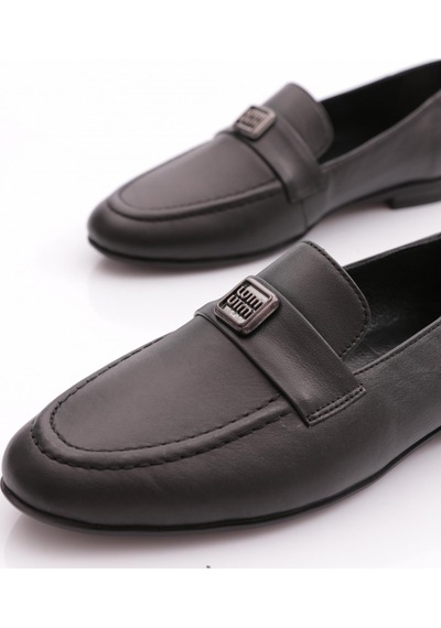 Dgn 505 Kadin Loafer Ayakkabi Siyah Napa