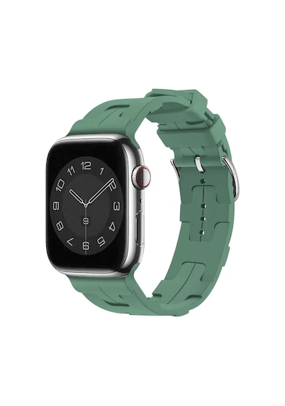 Ekılıf - Apple Uyumlu  Watch 44mm - Kordon Silikon Kordon Krd-92 - Petrol Yeşil