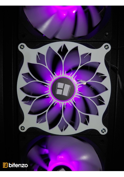 Lotus Desenli 120x120 Mm Oyun Pc Aksesuarı, Masaüstü Bilgisayar Fan Kapağı Beyaz