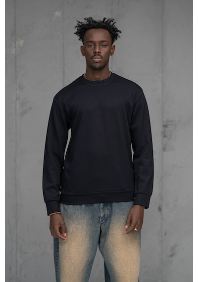Fbı Slimfit Modal Kumaş Baharlık Sıfır Yaka Likralı Sweatshirt Lacivert