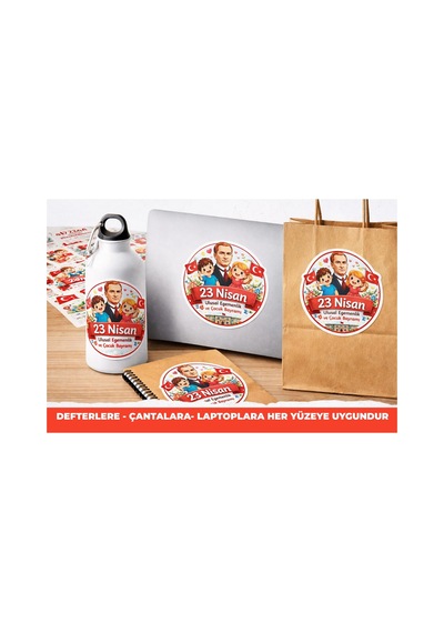 23 Nisan Ulusal Egemenlik Ve Çocuk Bayramı Sticker Atatürk Ve Meclis Temalı 50 Adet Diğer
