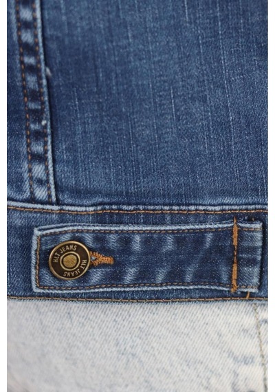 HLT Jeans Erkek Mavi Jean Denim Standart Kalıp Pamuk Cepli Düğmeli Kot Ceket 001