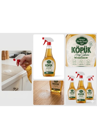 Köpük Arap Sabunu 750 Ml, Leke Çıkarıcı, Yağ Çözücü, Vegan Ve Bitkisel İçerikli, Çok Amaçlı Yüzey Temizlik Sabunu Tekli