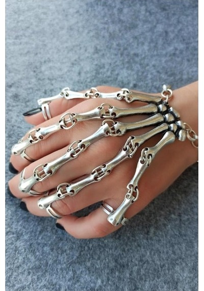 Dükkan Design Antik Gümüş Kaplama İskelet Şekilli Şahmeran