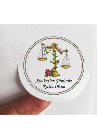 48 Adet 4 Cm Avukatlar Gününüz Kutlu Olsun Baskılı Mat Etiket Sticker -3