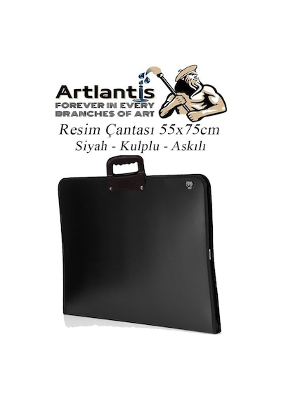 Siyah Resim Çantası Fermuarlı Kulplu 55x75 Cm 1 Adet Teknik Resim Dosya Çantası 50x70 Cm Askılı