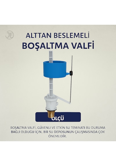 Klozet Rezervuar İç Takım Flatörü Sessiz Dolum, Yüksek Uyumlulu Beyaz