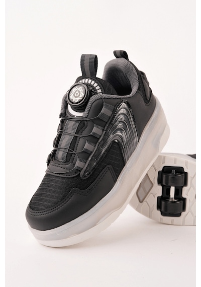 Muggo Flow Çocuk Işıklı Patenli Tekerlekli Sneaker Spor Ayakkabı Siyah