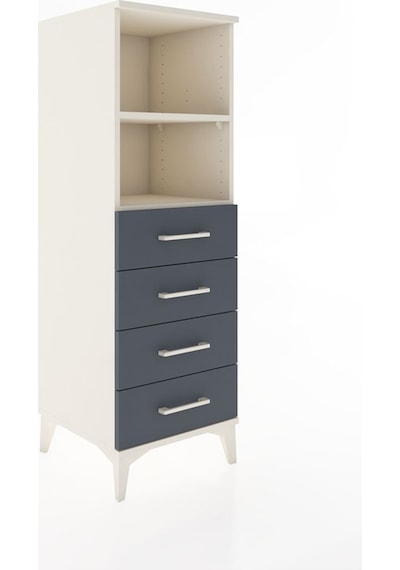 Hyperion Dolap 2 Raflı 4 Çekmeceli 44x44x134 Aytaşı-antrasit Aytaşı