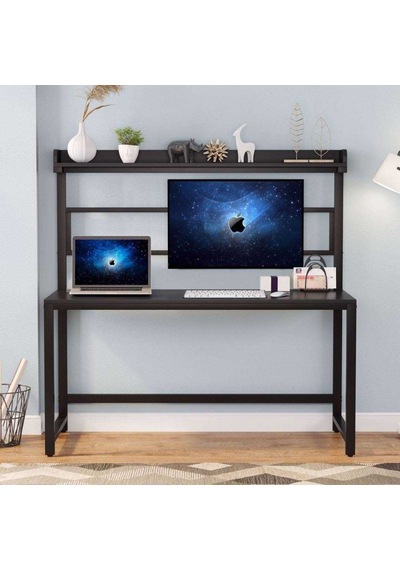 Zizuva Zizuva Tasarım Siyah Metal Raflı Monitor Askılıklı Ofis Ev Güve