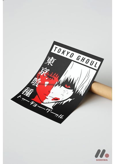 Tokyo Ghoul Poster, Çerçevesiz Yüksek Kalite Duvar Afişi - Anime Severlere Özel Hediye