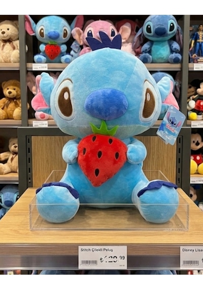 Çilek Stitch Peluş Oyuncak 50cm Yumoş Stitch Peluş Oyuncak Stich Çok Renkli