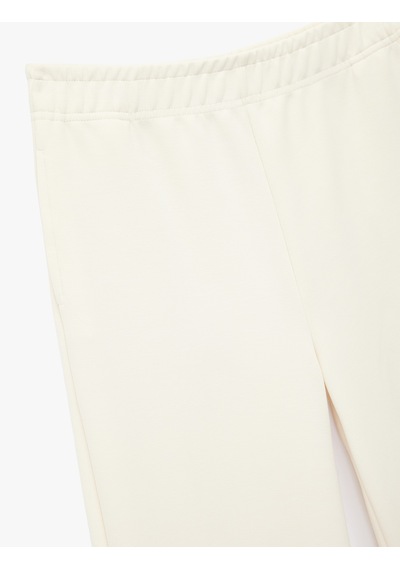 Koton Modal Karışımlı Beli Lastikli Basic Geniş Paça Pantolon Ekru 6wkg40132ak Ekru