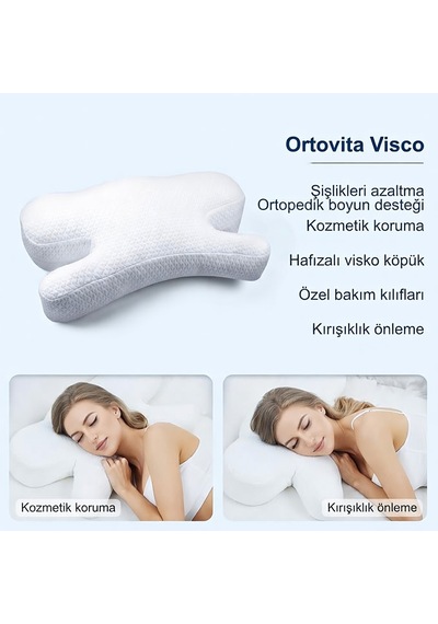 Ortovita Kırışık Giderici Güzellik Yastığı Visco Ergonomik Beyaz
