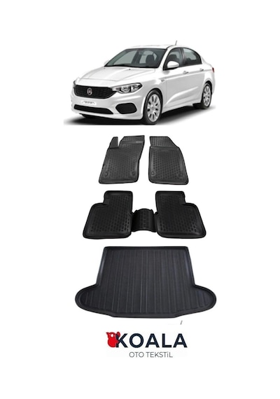 Fiat Egea Sedan Paspas Ve Bagaj Havuzu 3d Havuzlu Tam Set 2015-2025 Uyumlu Arası