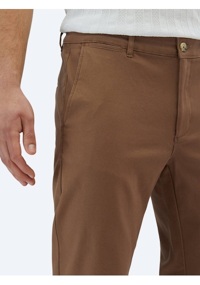 Kip Açık Kahve Dokuma Regular Fit Casual Pamuk Karışımlı Pantolon Kahverengi