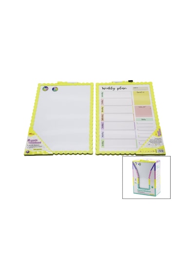 New Magnetic Whiteboard Jl-117 Manyetik Yazı Tahtası 28x39.5cm Çift Taraflı Renkli Çerçeve- 12'li Paket Diğer