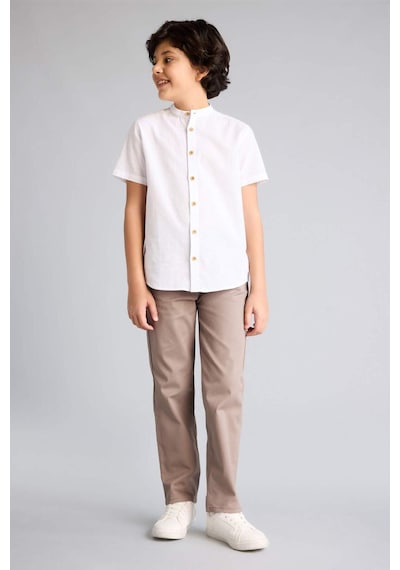 Defacto Regular Fıt Düz Paça Gabardin Pantolon Erkek Çocuk G8009a826spbg250 Bej-bg250
