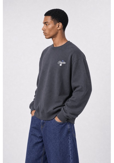 Respire Erkek Finalize Patch Detaylı Oversize Sweatshirt Füme