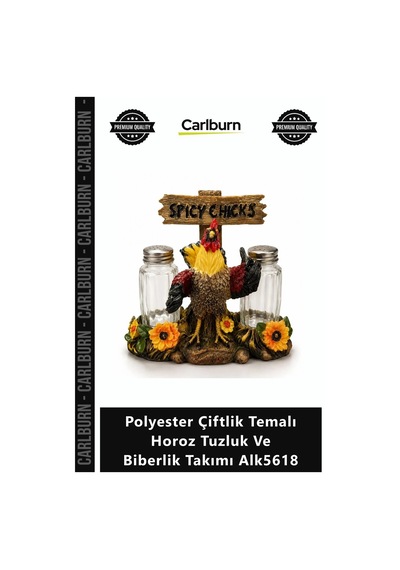 Özel Üretim Mutfak Dekoratif Şık Polyester Çiftlik Temalı Horoz Tuzluk Biberlik Takımı Alk5618 Diğer