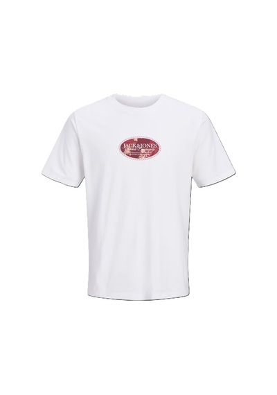 Jack & Jones Jack&jones Jormontauk Front Tee Ss Crew Neck Erkek T-shirt 12297890 Beyaz