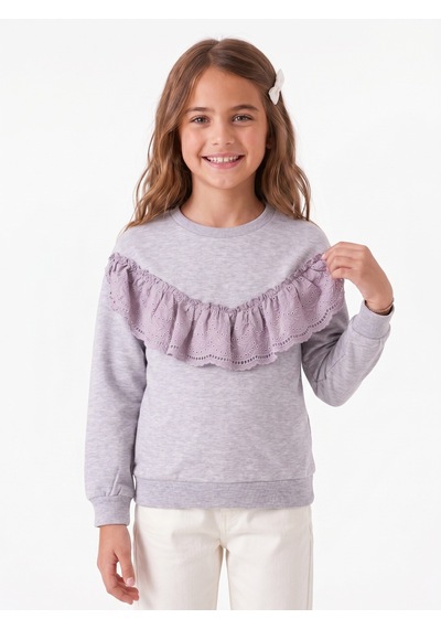 Onloox Kız Çocuk Gri Melanj Kız Çocuk Gri Melanj Pamuklu İki İplik Bisiklet Yaka Uzun Kollu Güpürlü Sweatshirt 6-12 Yaş Onloox Kız Çocuk Gri Melanj Kız Çocuk Gri Melanj Pamuklu İki İplik Bisiklet Yaka Uzun Kollu Güpürlü Sweatshirt 6-12 Yaş