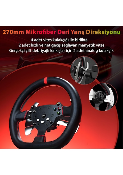Pxn V10 Ultra Direct Drive Yarış Direksiyon Seti - 3.2nm Servo Motor - Pc, Ps4, Xbox Uyumlu