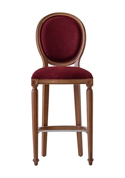 Madalyon Ahşap Bar Sandalyesi Ceviz