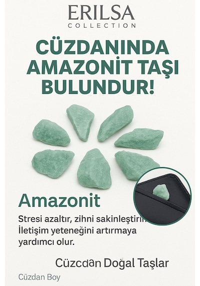 Sertifikalı Ham Cüzdan Boy Amazonit Taşı Kütle - Duygusal Denge Ve Günlük Huzur Taşı