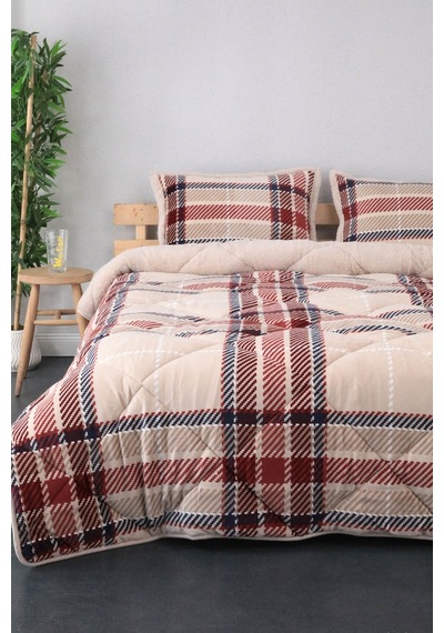 Merinos Comforter Çift Kişilik Yorgan Seti - Vizon