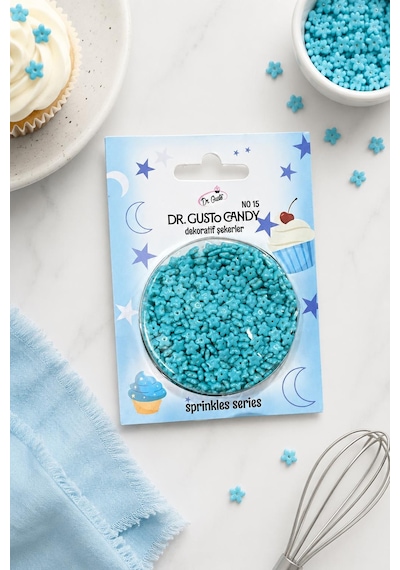 Dr. Gusto Mavi Star Yıldız Pasta Süsleme Şekeri