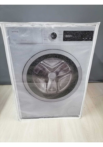 Gümüş Simli Fermuarlı Çamaşır Ve Kurutma Makinesi Örtüsü