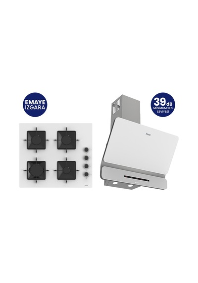 Ferre SS206+D081-SA 2'li Ankastre Set Beyaz