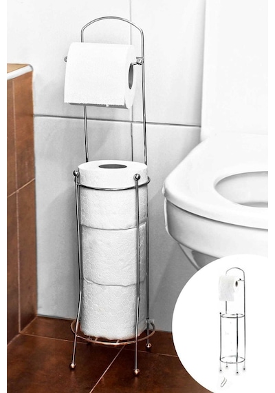 Ayaklı Tuvalet Kağıtlığı Wc Kağıtlık Paslanmaz Yedekli Tuvalet Ka