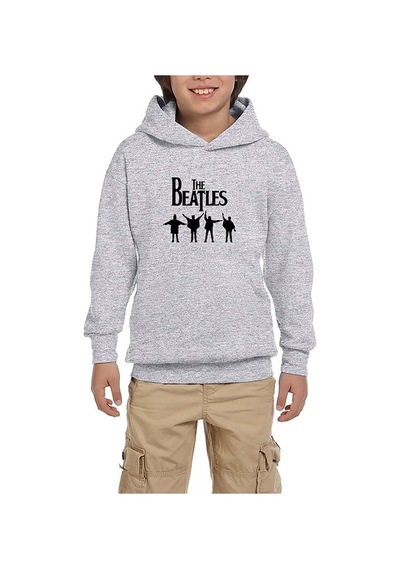 Zepplin Giyim The Beatles Help! Gri Çocuk Kapşonlu Sweatshirt Gri