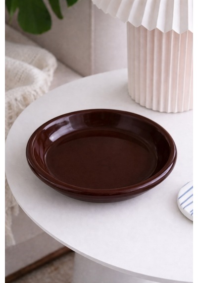 Kahverengi Donut Seramik Yemek Tabağı 21,5 Cm Kahverengi - 857413014 Kahverengi