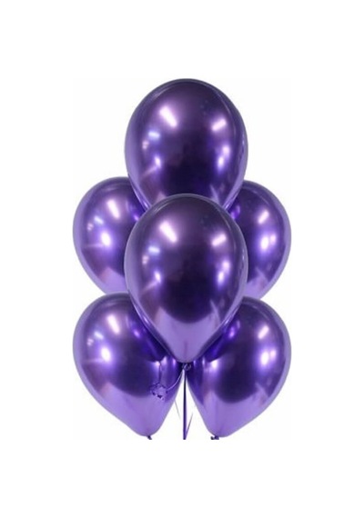 Mor Renk Krom Balon 5 Adet Renkli