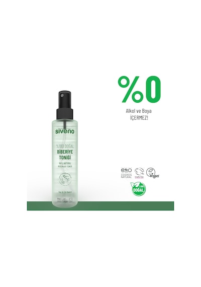 Siveno %100 Doğal Biberiye Suyu Saç Dökülmesi Karşıtı ve Hızlı Saç Uzatma Etkili Saç Toniği 150 ML