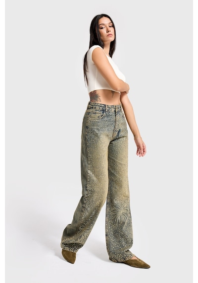 Itsbasic Kadın T.kot Rengi T-4w5-11 Straight Fit Yüksek Bel Parlak Taşlı Özel Tasarım Denim Jean Itsbasic Kadın T.kot Rengi T-4w5-11 Straight Fit Yüksek Bel Parlak Taşlı Özel Tasarım Denim Jean